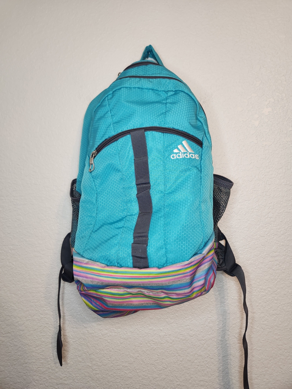 Adidas Stratton Backpack Laptop Bag Teal Multicolor multicolor striped base